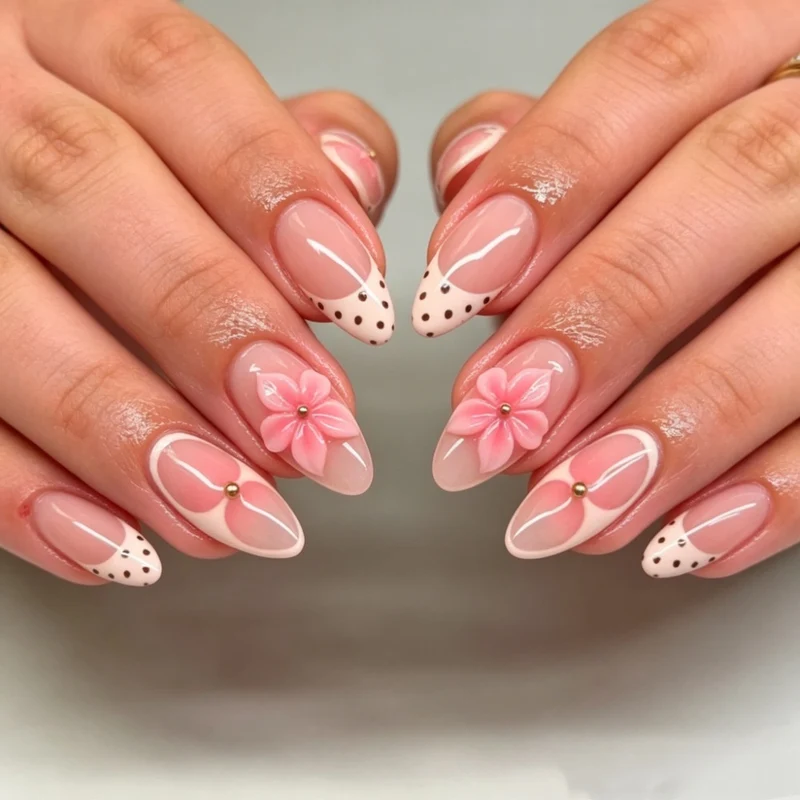 Floral Design Stiletto Press-On Nägel