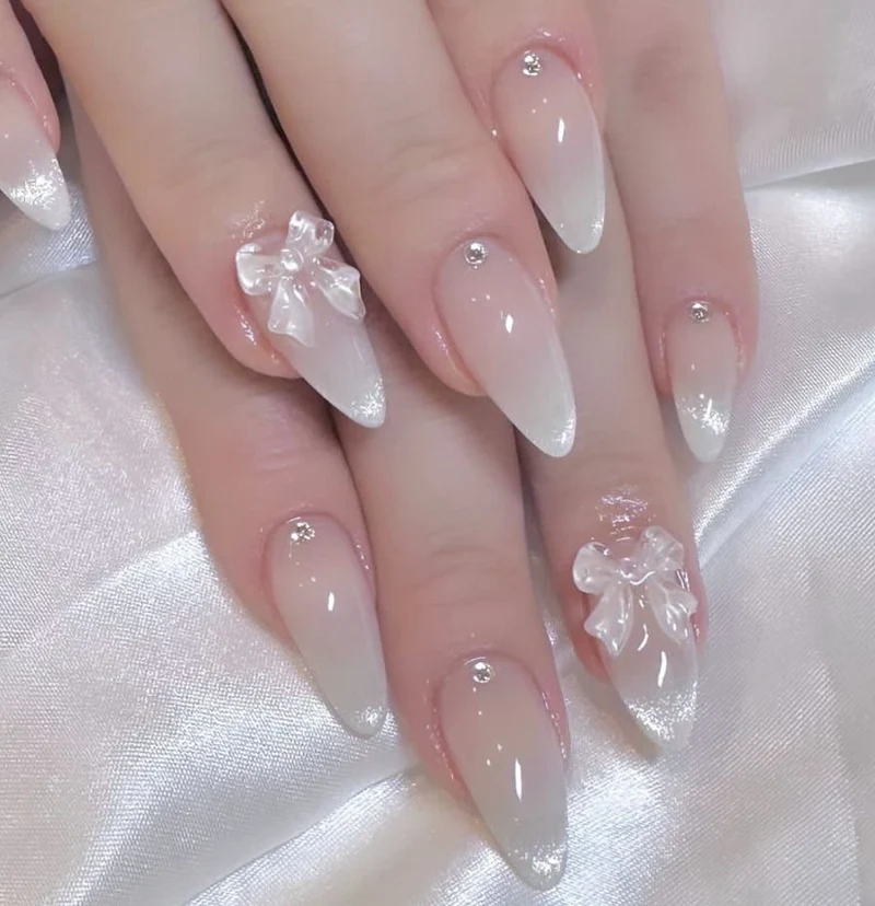 Floral Design Stiletto Press-On Nägel