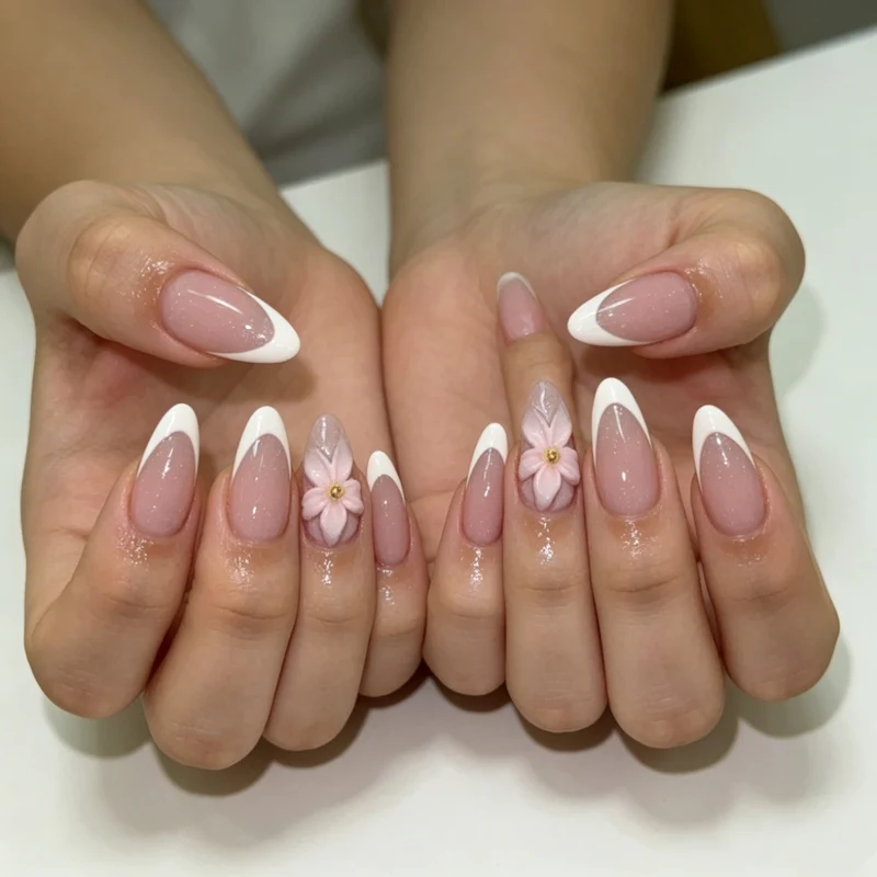 Florales Design Stiletto Nagelverbesserungen