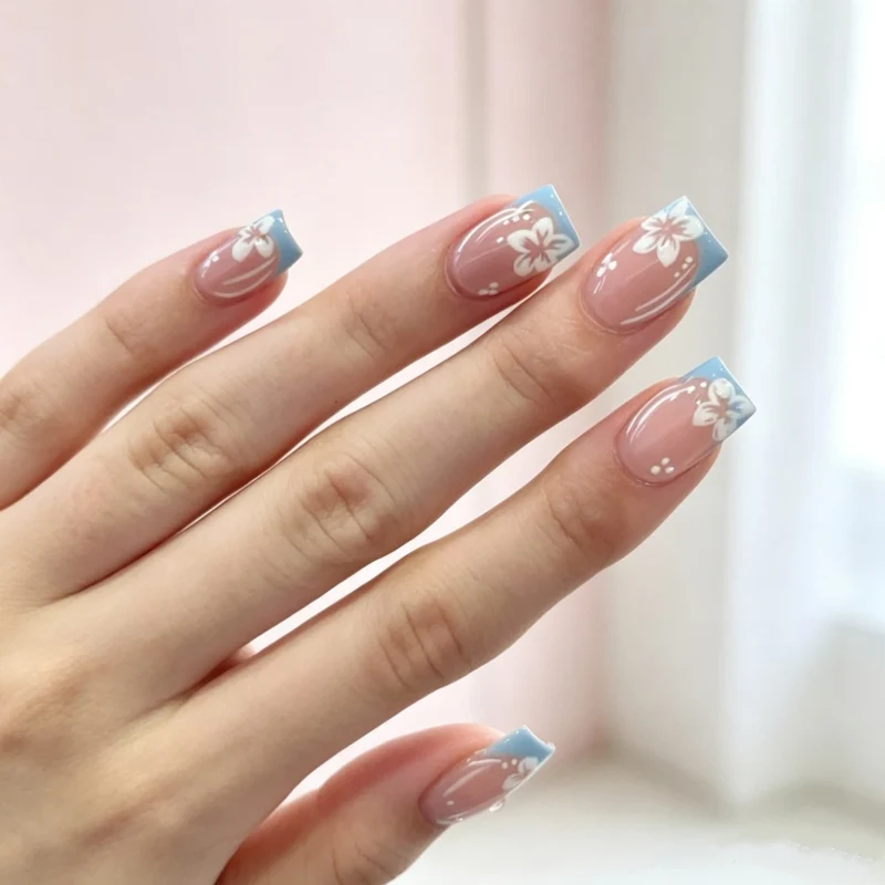 Blumenmuster Gel-Nagelverlängerungen