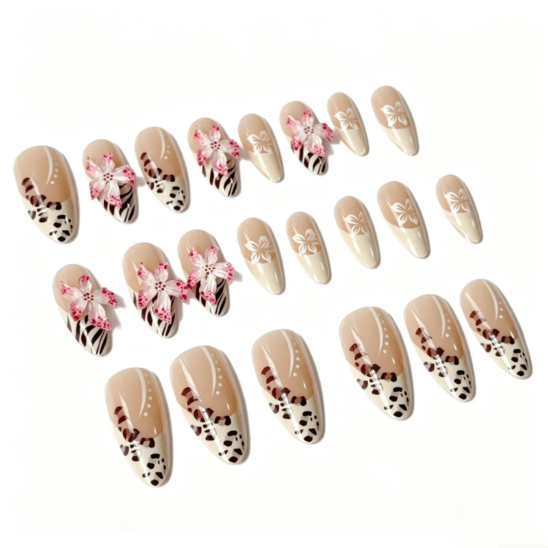 Florale Künstlerische Stiletto Nagelvergrößerungen