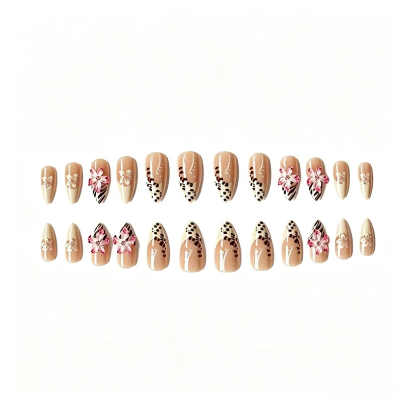 Florale Künstlerische Stiletto Nagelvergrößerungen