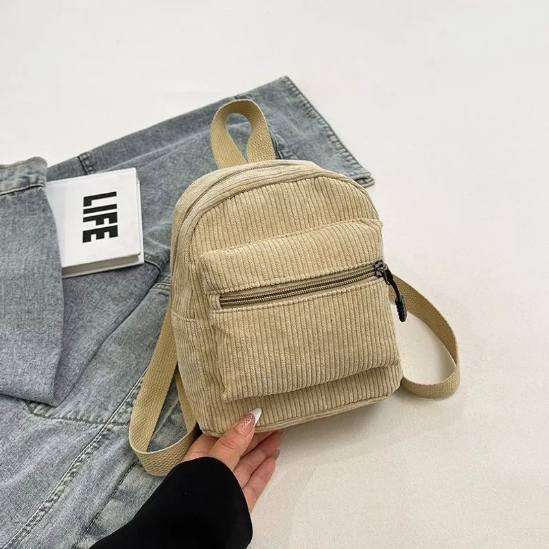 Kompakter Cord-Ripp- Mini-Rucksack Karnz