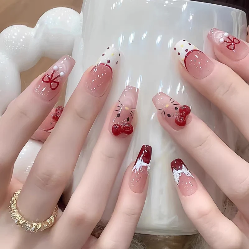 Premium Glänzende Quadratische Press-On Nagelverstärkungen