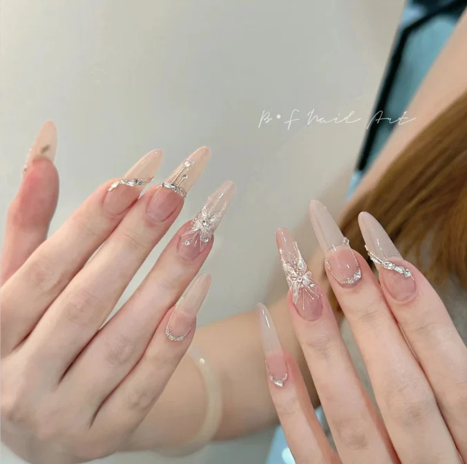 Premium Glänzende Quadratische Press-On Nagelverstärkungen