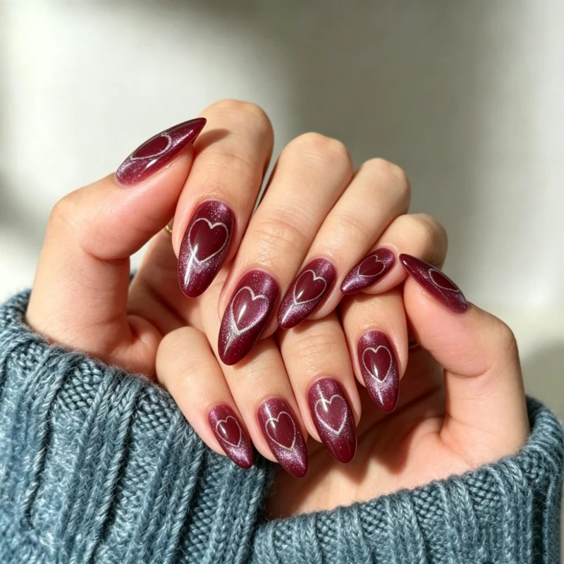 Herz Design Stiletto Press-On Nägel
