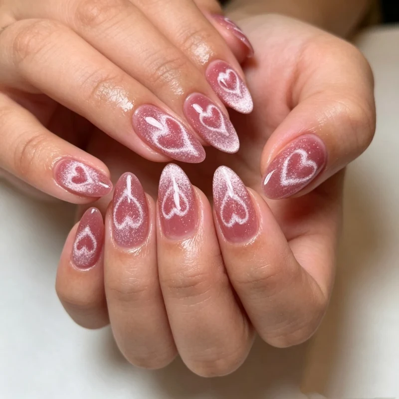 Herz-Design Press-On Nagelset