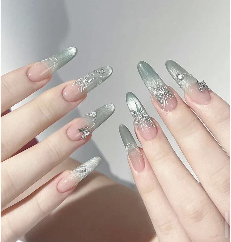 Dekorative Emaille Nagelkunstverlängerungen