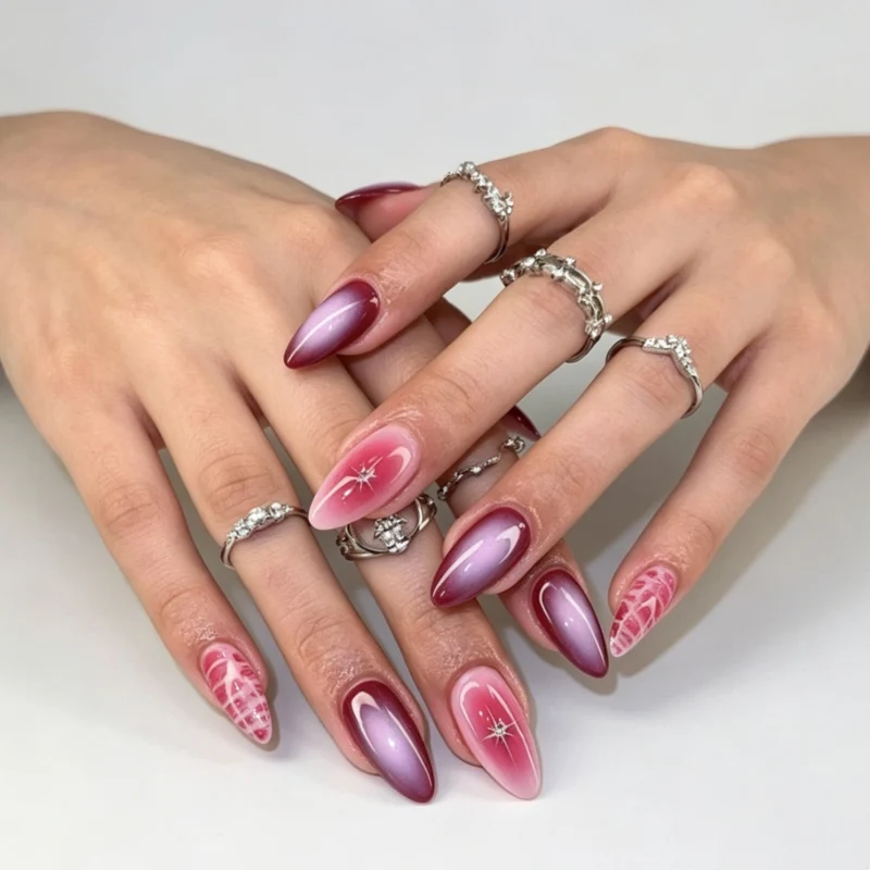 Elegante Stiletto Nagelkunst Verlängerungen