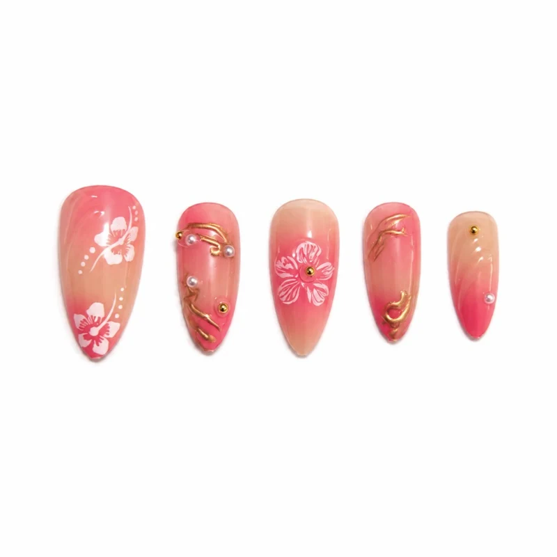 Elegante Blumendesign Gel-Nagelverstärkungen