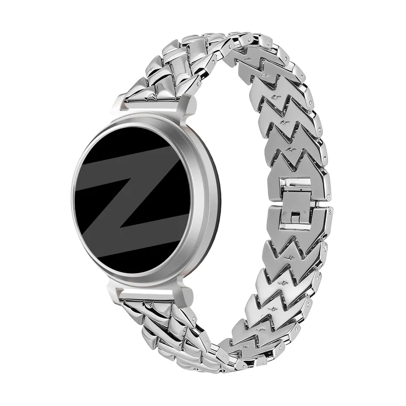 Bandz Pebble Round 2 - 14mm Metallarmband 'V-Type' (Silber)