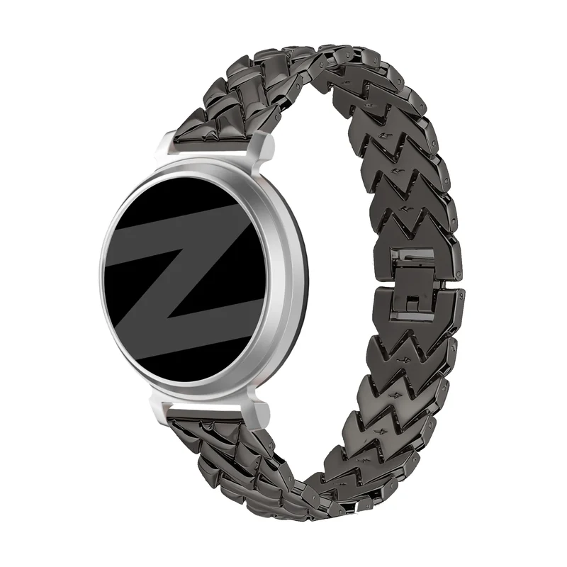 Bandz Pebble Round 2 - 14mm Metallarmband 'V-Type' (Schwarz)