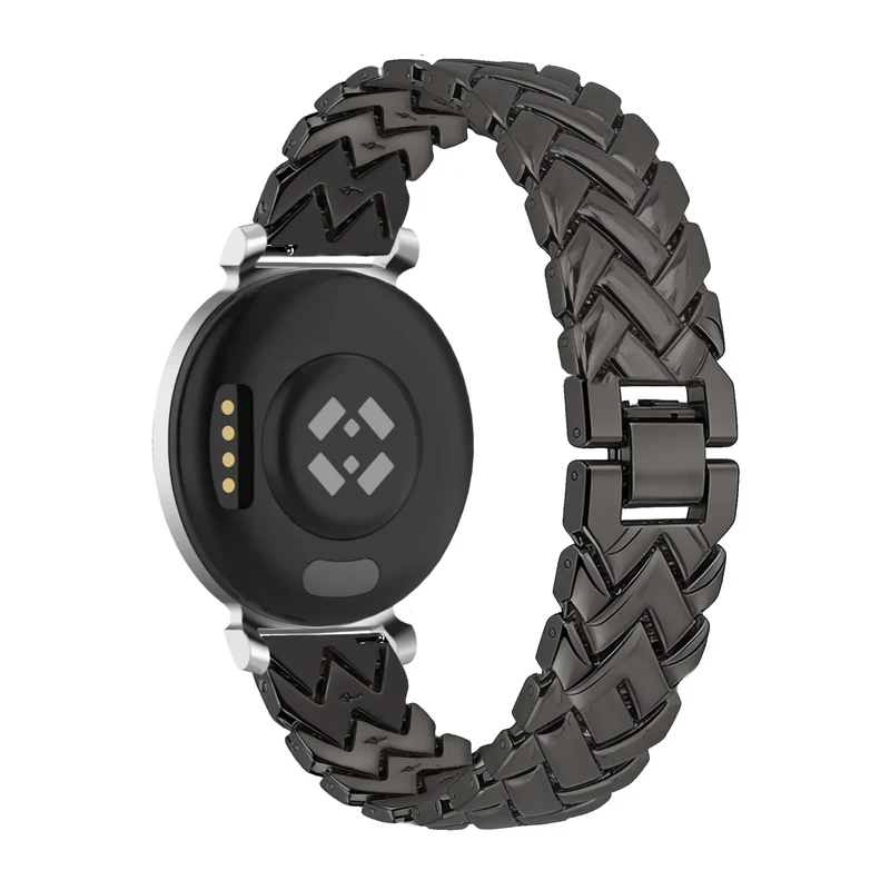 Bandz Pebble Round 2 - 14mm Metallarmband 'V-Type' (Schwarz)