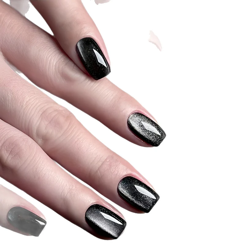 Glänzendes Quadrat-Spitzen Press-On-Nagelset