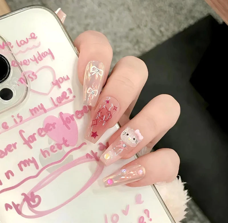 Dekorative 3D Glitzer Stiletto Nagelverstärkungen