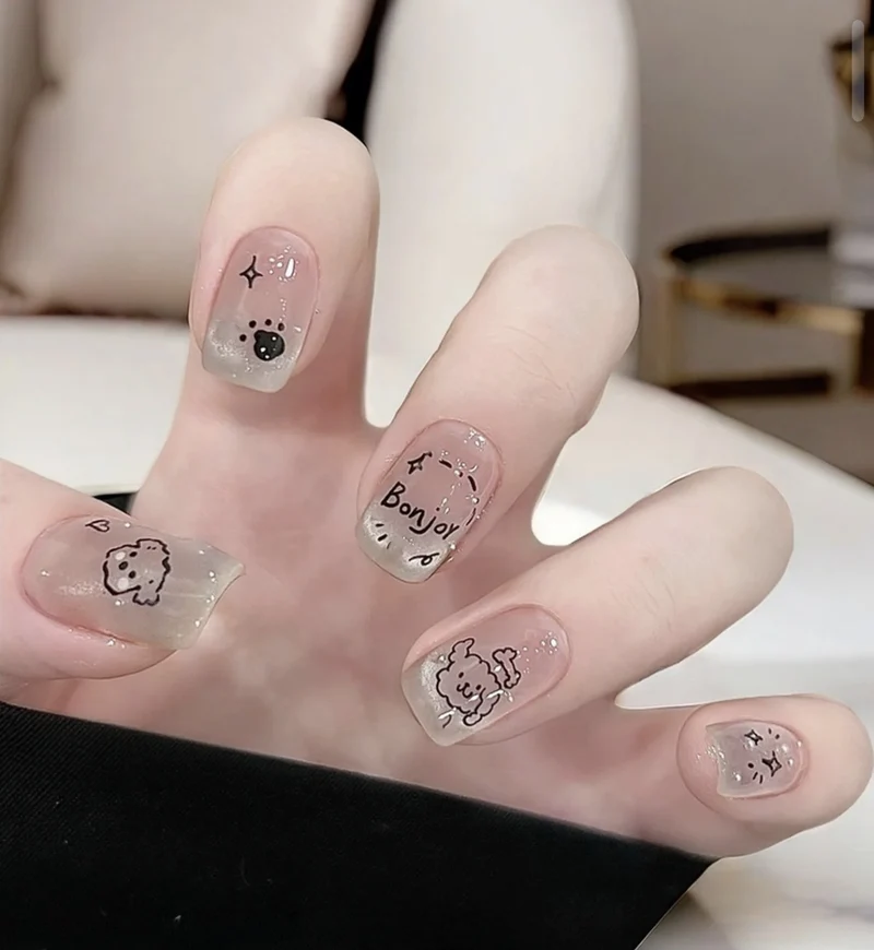 Dekorative 3D Glitzer Stiletto Nagelverstärkungen