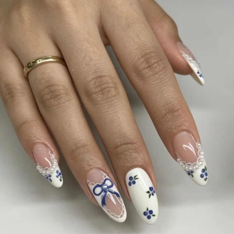 Dekorative Lange Stiletto Druck-Nägel