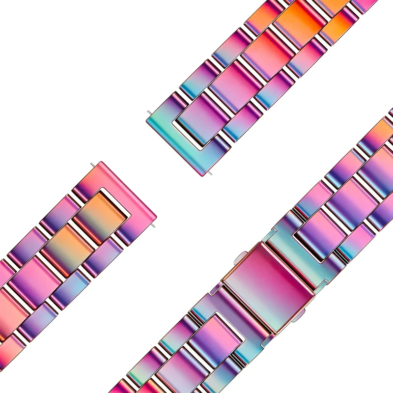 Bandz Pebble Round 2 - 14mm Stahlarmband 'Classic' (Regenbogen)