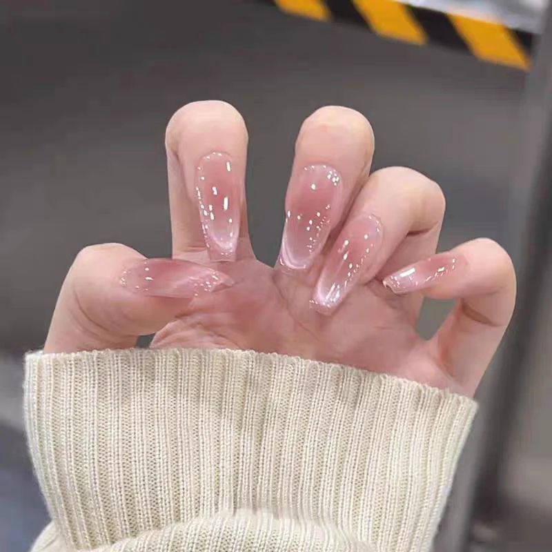 Glänzendes Ombre Quadrat Press-On Nagelset