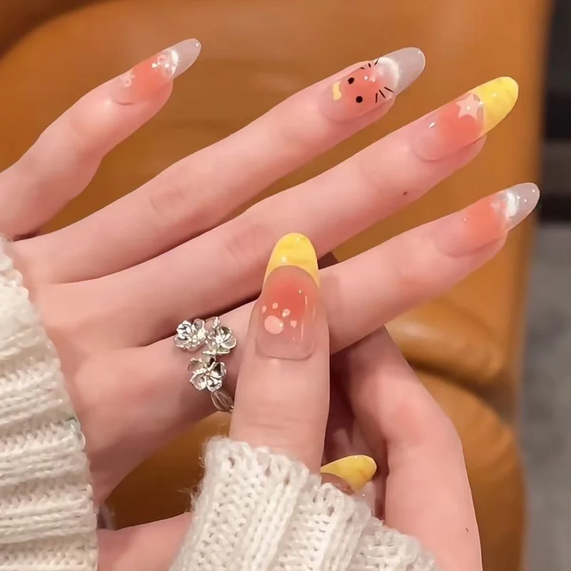 Glänzendes Ombre Quadrat Press-On Nagelset
