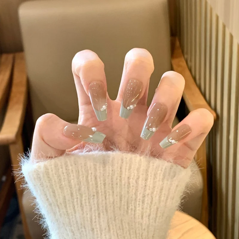Glänzendes Ombre Quadrat Press-On Nagelset