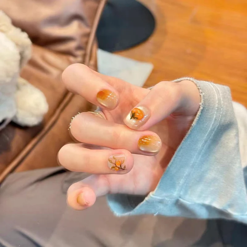 Glänzendes Ombre Quadrat Press-On Nagelset