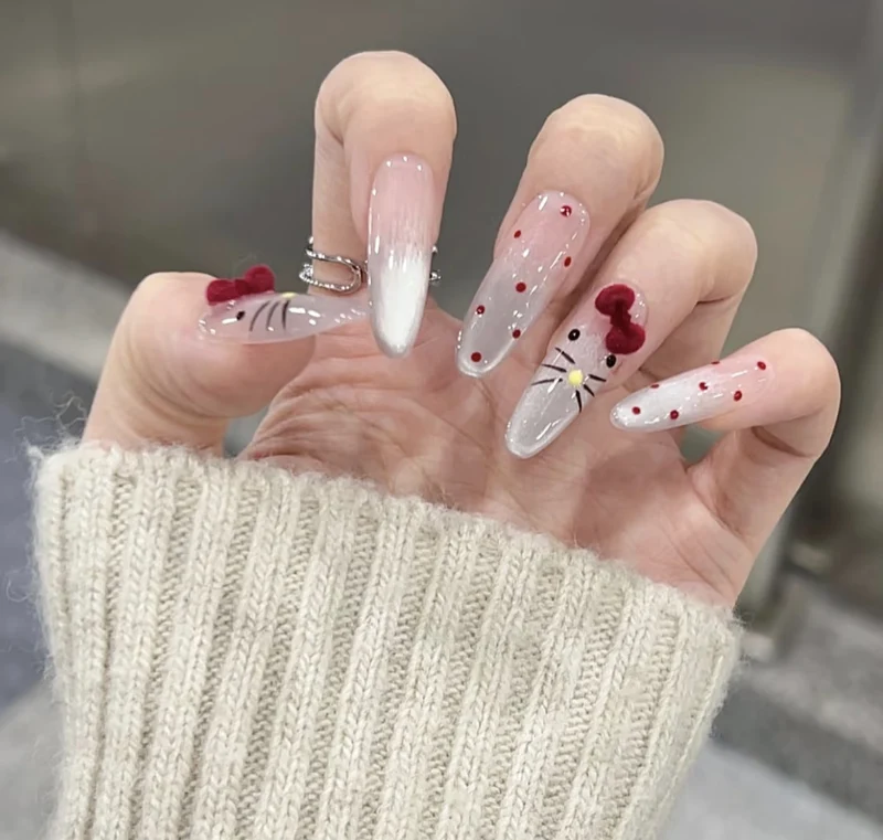 Glänzendes Ombre Quadrat Press-On Nagelset