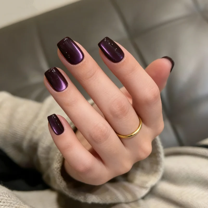 G glänzende Ombre kurze Press-On Nägel