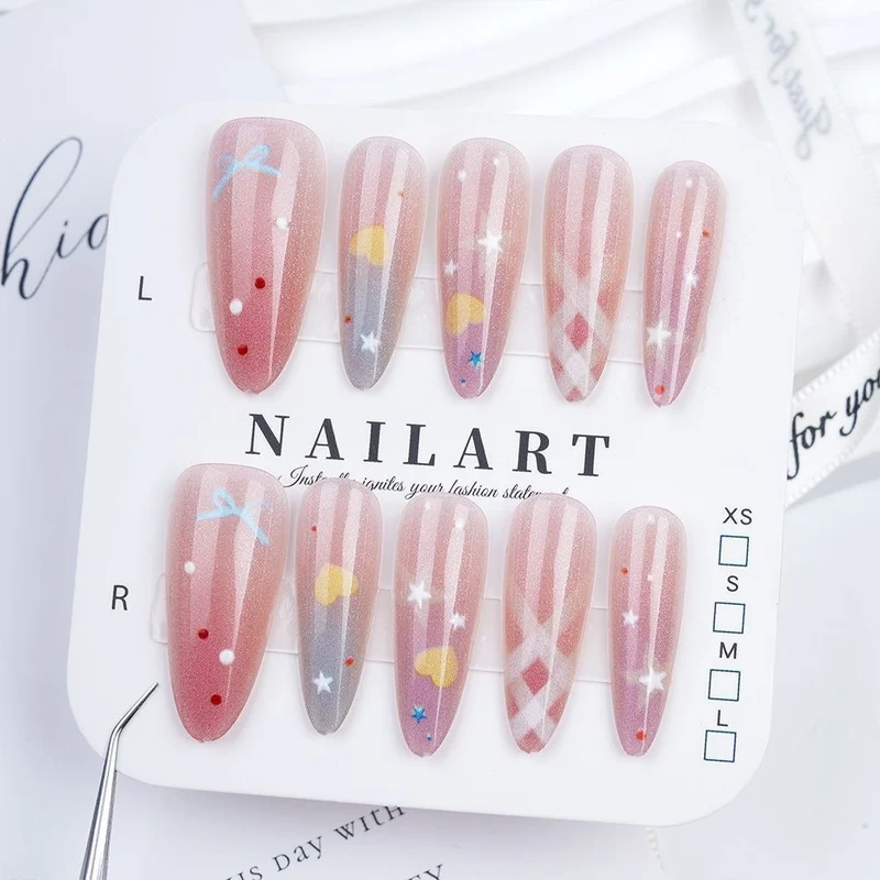 Schmetterling-inspirierte Stiletto Press-On Nägel