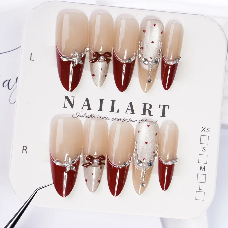 Schmetterling-inspirierte Stiletto Press-On Nägel