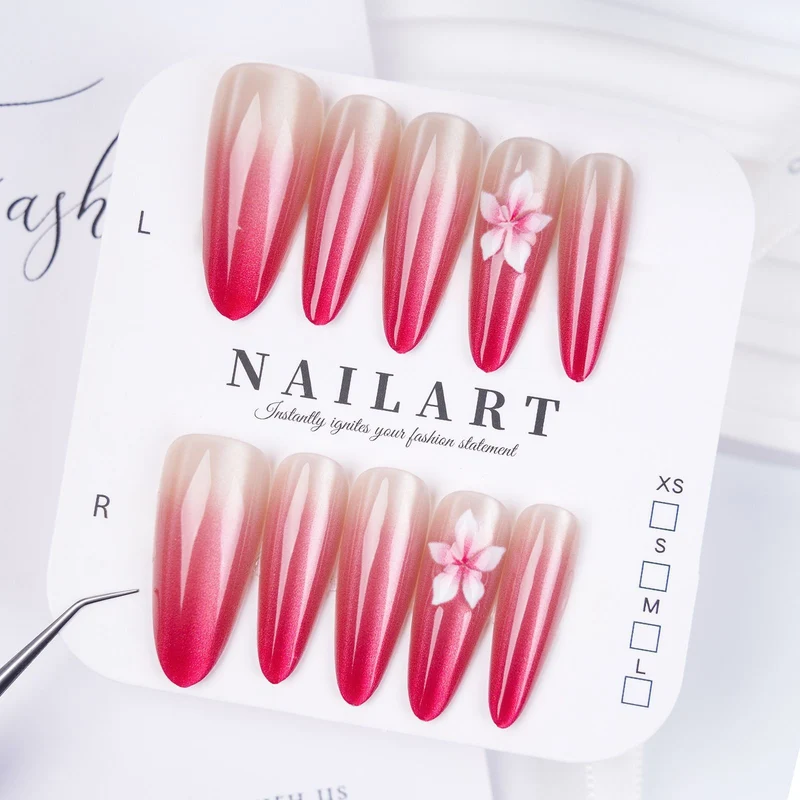 Schmetterling-inspirierte Stiletto Press-On Nägel