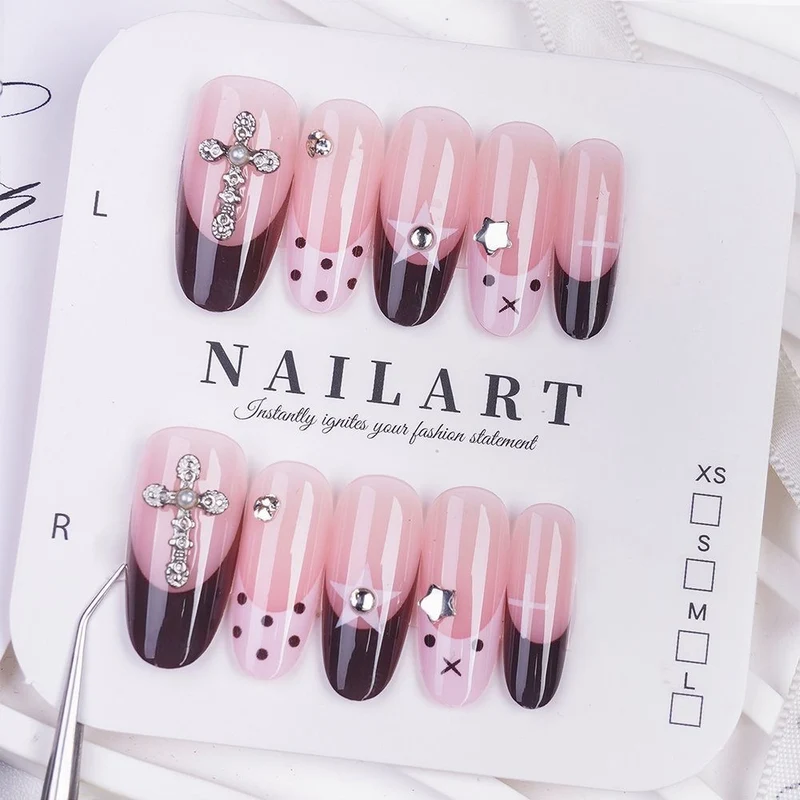 Schmetterling-inspirierte Stiletto Press-On Nägel