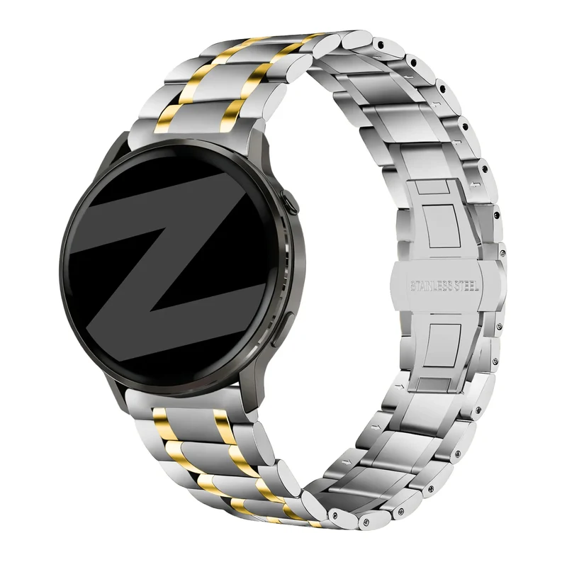 Bandz Garmin Vivoactive 4s Stahl Gliederarmband 'Deluxe' (Silber/Gold)
