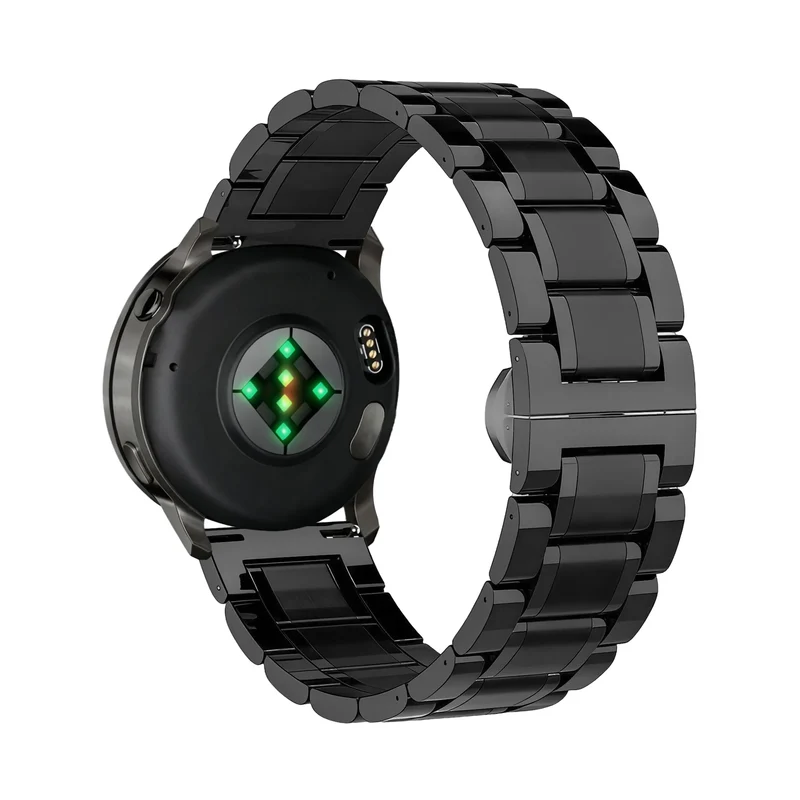 Bandz Garmin Venu 2s Stahl Gliederarmband 'Deluxe' (Schwarz)