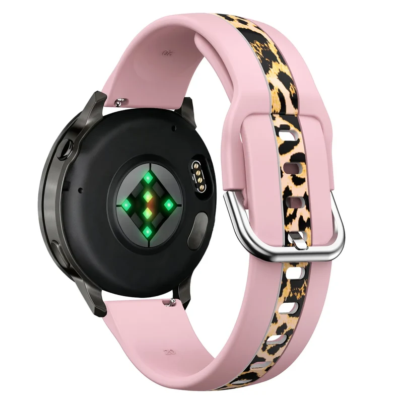 Bandz Garmin Vivomove Style Dual Leopard Armband (Hellrosa)