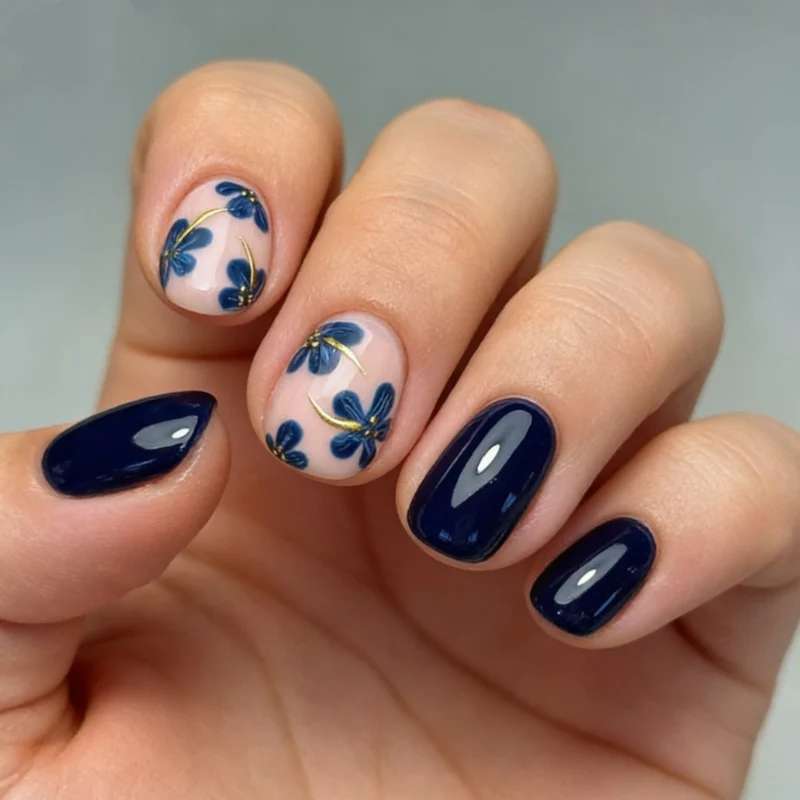 Dekorative florale Nagelkunstverzierungen