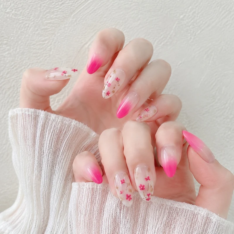 Floral Ombre Druck-Nägel