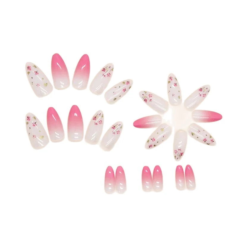 Blumen Ombre Gel Nagelverlängerungen