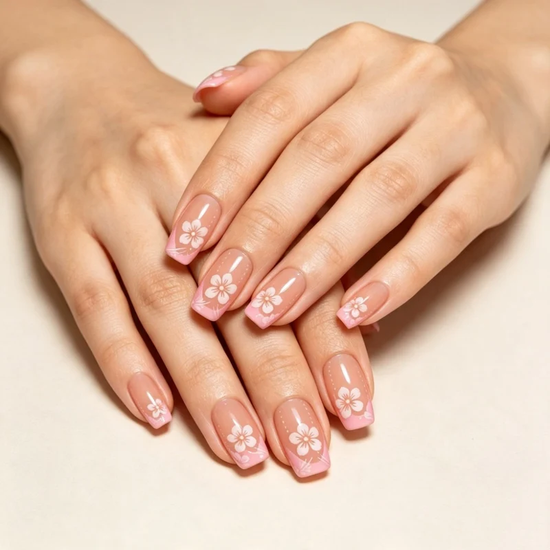 Florales Nageldesign Extensions