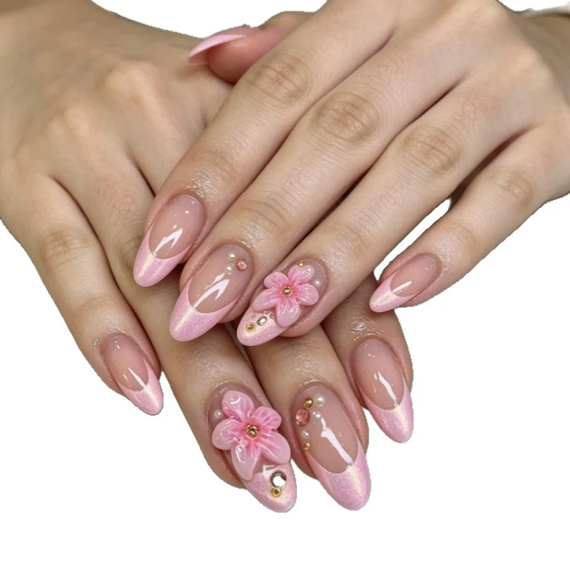 Floral Verziertes Stiletto Press-On Nail Set