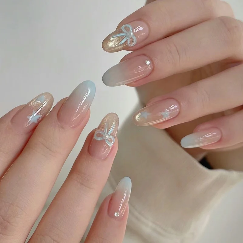Künstlerisches Floral Press-On Nagel Set