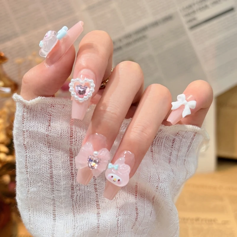 Künstlerisches Floral Press-On Nagel Set