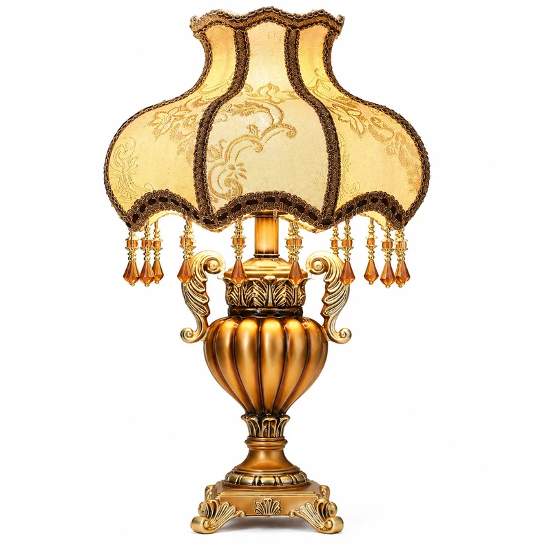 Vintage florale Tischlampe