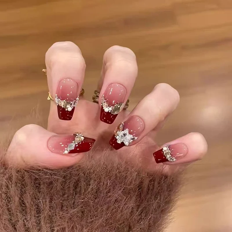 Künstlerische florale Design Press-On Nagel Verbesserungen
