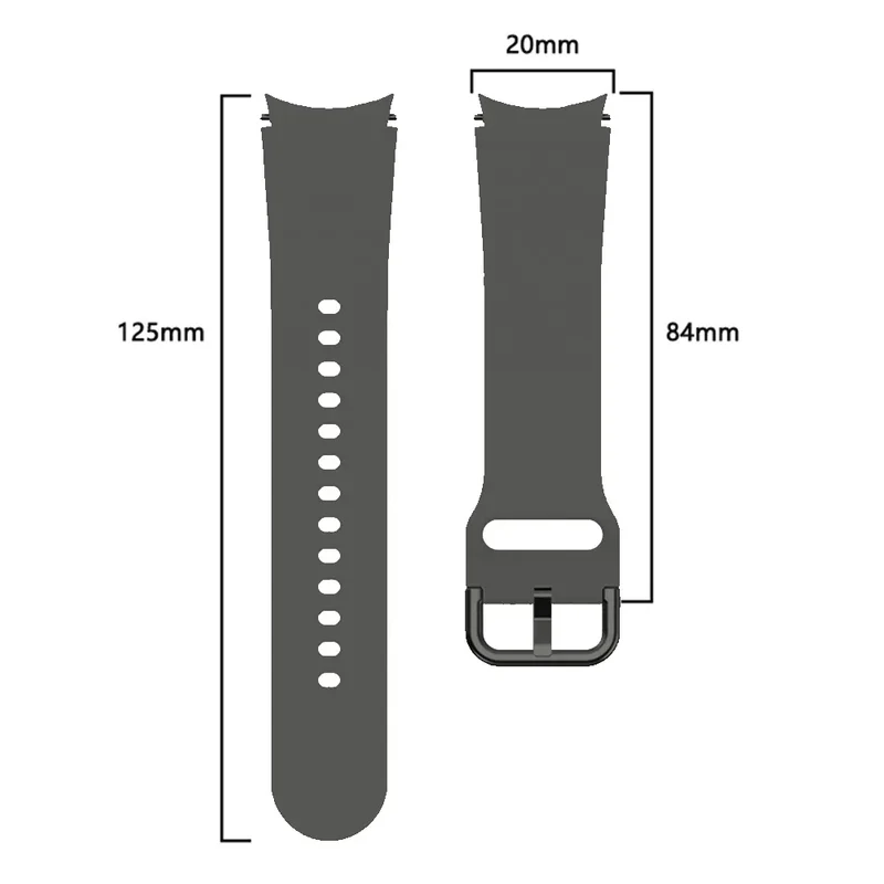 Samsung Galaxy Watch 4 - 40mm Silikon Schnallenarmband (Dunkelgrau)