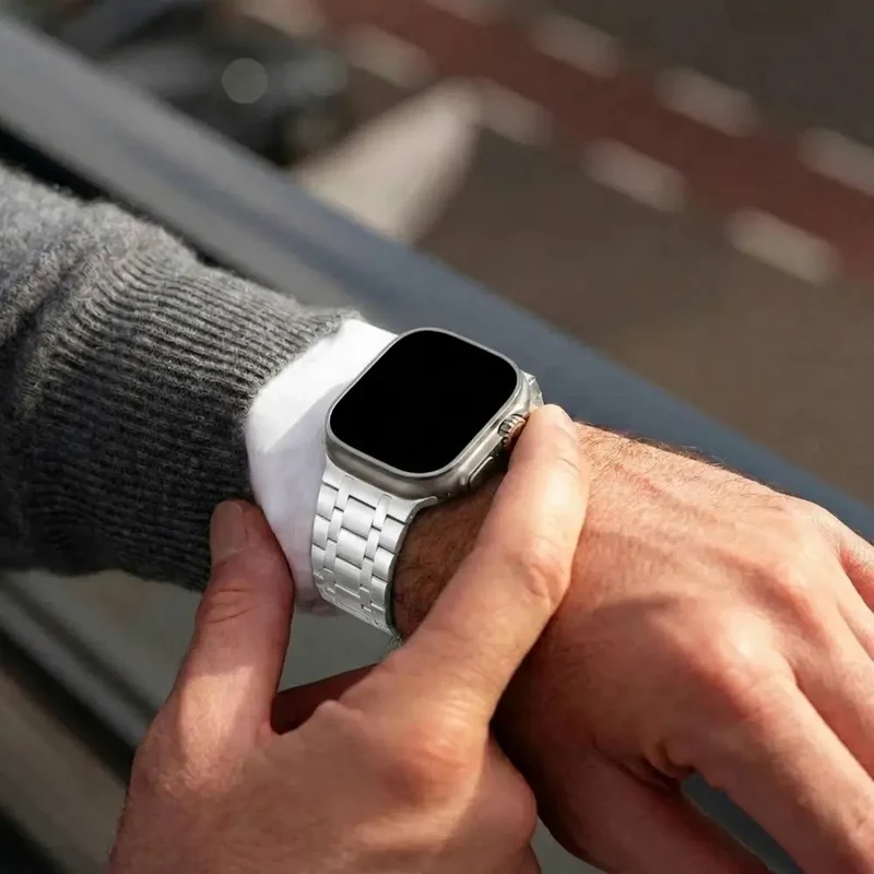 Apple Watch Premium magnetisches Stahlarmband (Silber)