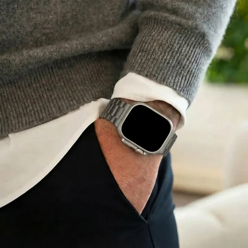 Apple Watch Premium magnetisches Stahlarmband (Titan Grau)