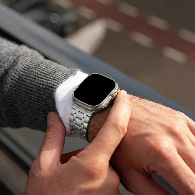 Apple Watch Premium magnetisches Stahlarmband (Titan Gold)