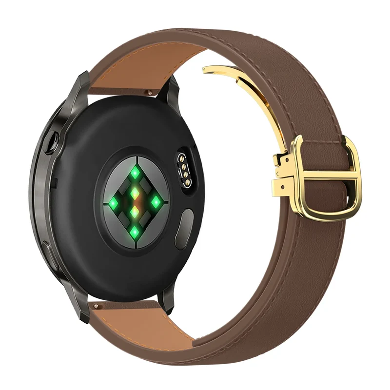 Bandz Actyve Smartwatch 20mm Lederarmband 'D-Type' (Dunkelbraun)