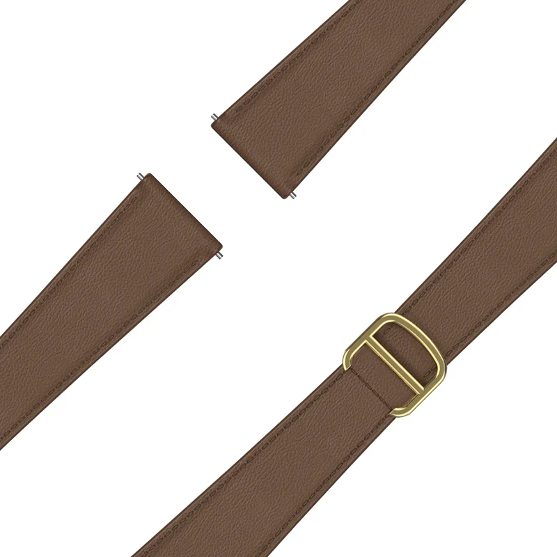 Bandz Actyve Smartwatch 20mm Lederarmband 'D-Type' (Dunkelbraun)
